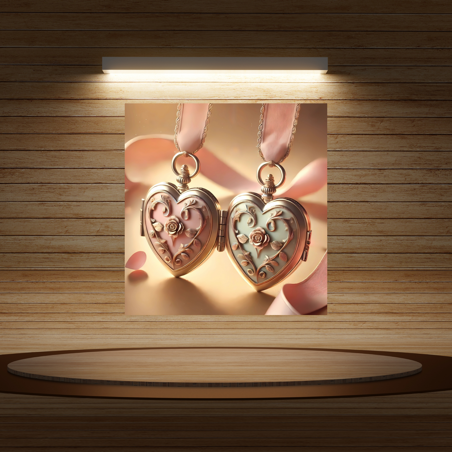 Vintage Heart Locket Digital Design Wedding Anniversary Birthday Engagement Marketing Social Media Business Download