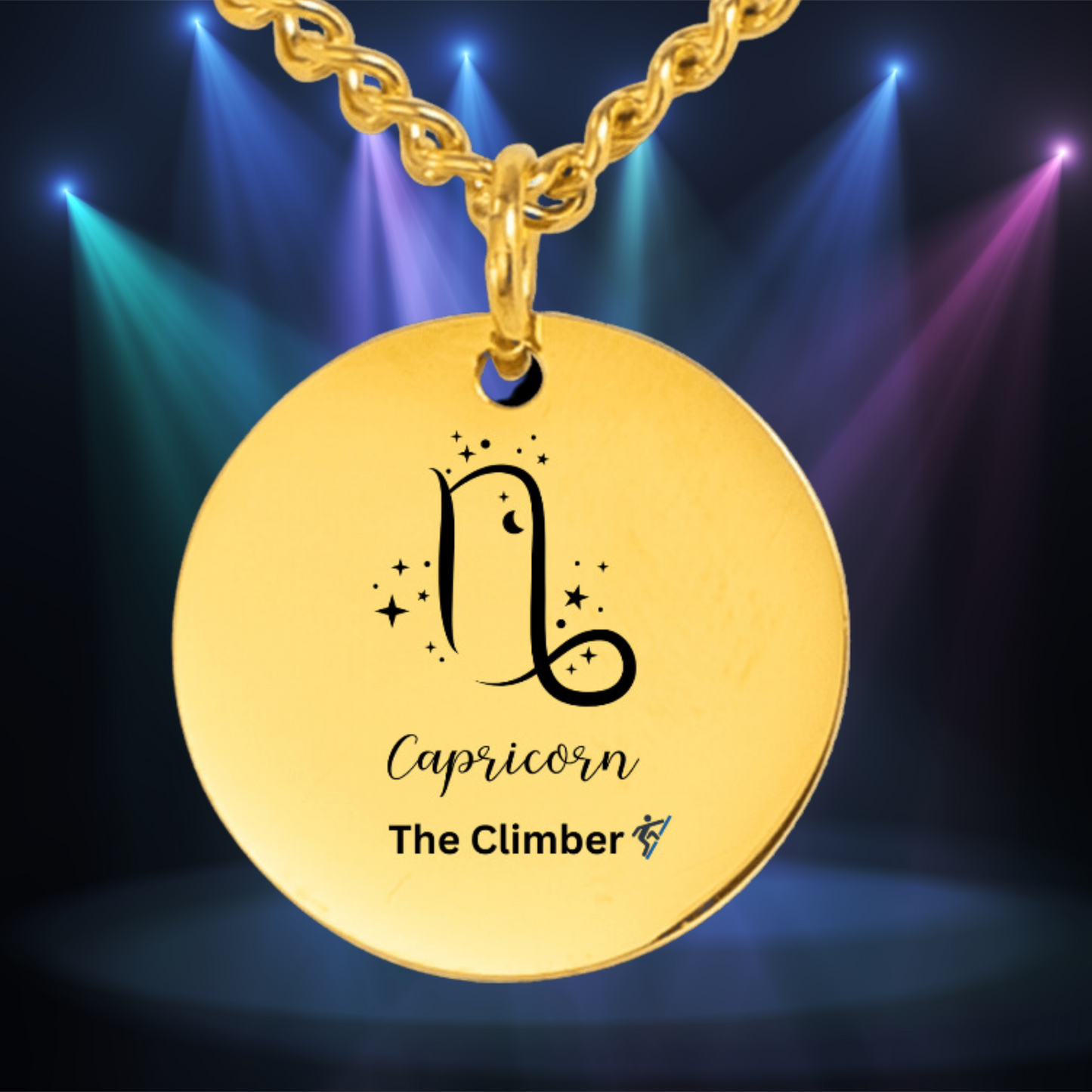 Cuban Coin Necklace Capricorn The Climber Zodiac Coin Pendant December January Birthday Gift Gold Cuban Chain Astrology Necklace