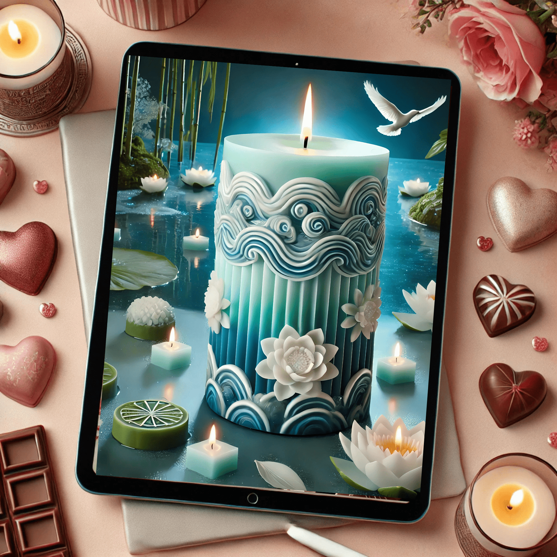 Blooming Garden Candle Art - Digital Download - Tanglenami